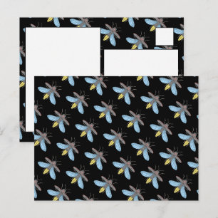 Postal Luciérnagas (negras) - Postcard