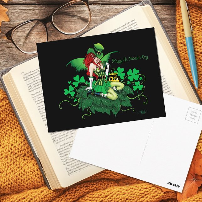 Postal Luck Irish Fairy Green (Subido por el creador)