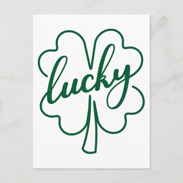 Postal Lucky Clover Shamrock Leaf St. Patrick's Day Gift (Anverso)