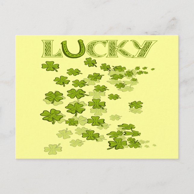 Postal Lucky HorseShoe Shamrock (Anverso)