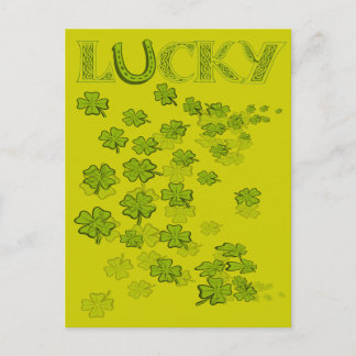 Postal Lucky HorseShoe Shamrock