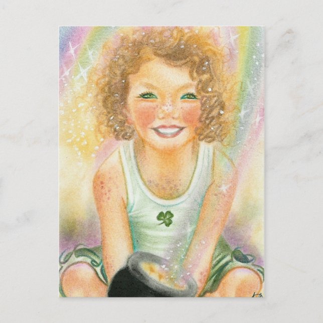 Postal Lucky Irish Leprachaun Postcard (Anverso)