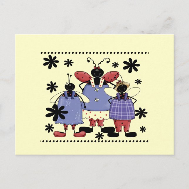 Postal Lucky Ladybug Amigos camisetas y regalos (Anverso)