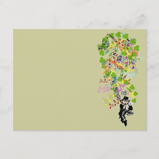 Postal Lucky Leprechaun Con Shamrock (Anverso)