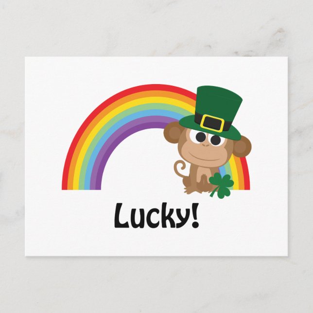 Postal Lucky Monkey Leprechaun (Anverso)