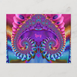 Postal LUCY ~ Glosina Postcard 3D Pink Blue Purple Zany