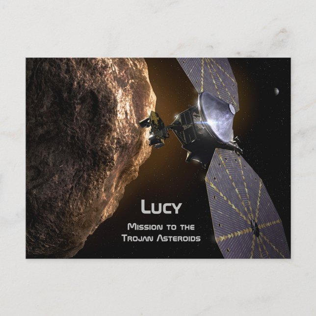 Postal Lucy Misión al estudio de los asteroides troyanos (Anverso)