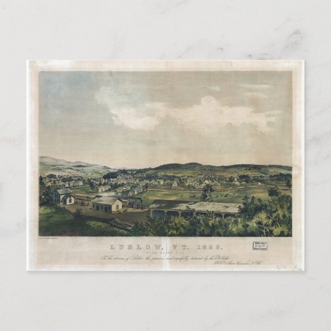 Postal Ludlow Vermont From South Hill (1859) (Anverso)