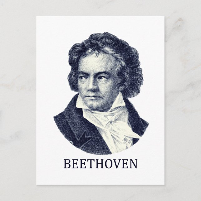 Postal Ludwig van Beethoven, azul (Anverso)