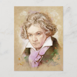 Postal Ludwig van Beethoven im Aquarell Stil