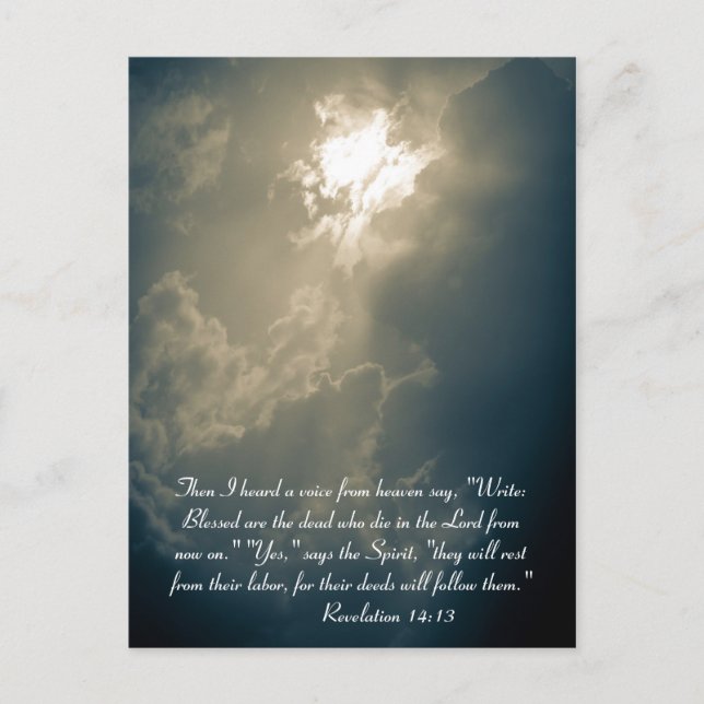 Postal Luego escuché una voz del cielo decir: "Escribe: B (Anverso)