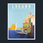 Postal Lugano Suiza Viaje vintage Postcard<br><div class="desc">Lugano Suiza Viaje vintage Postcard</div>