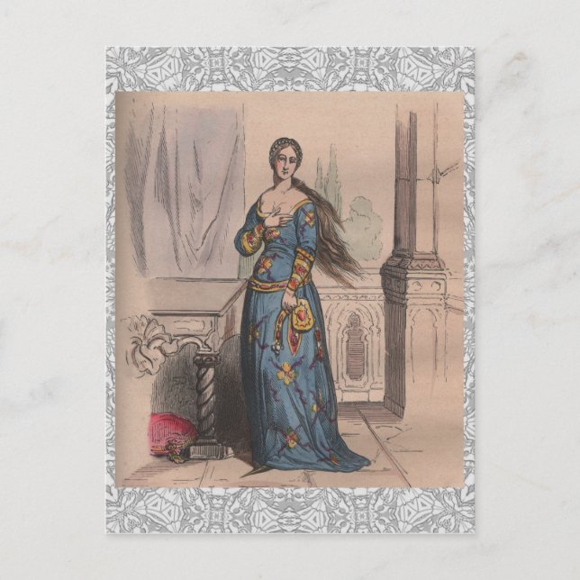 Postal Lugar de disfraces de mujeres nobles de moda de Fr (Anverso)
