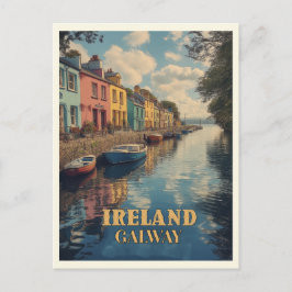 Postal Lugar de nacimiento de Galway Ireland Retro
