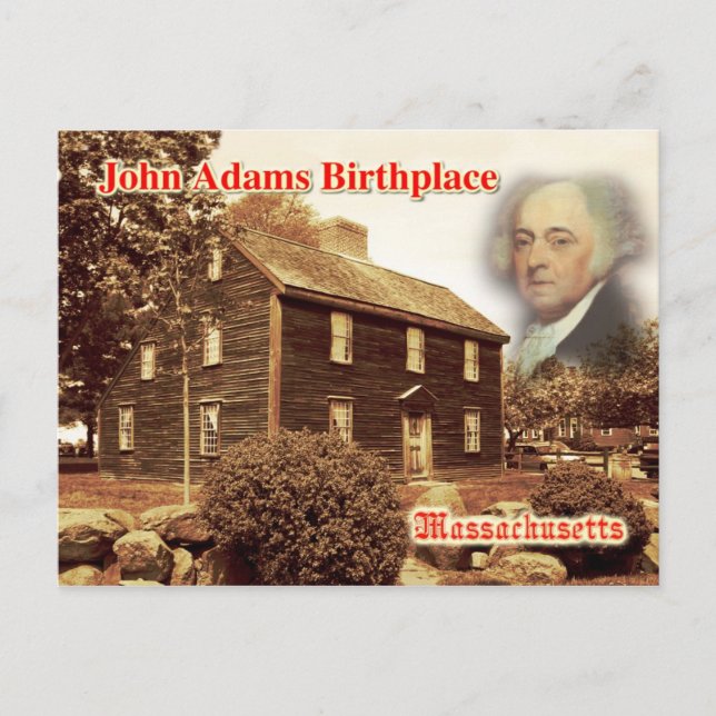 Postal Lugar de nacimiento de John Adams, Massachusetts (Anverso)