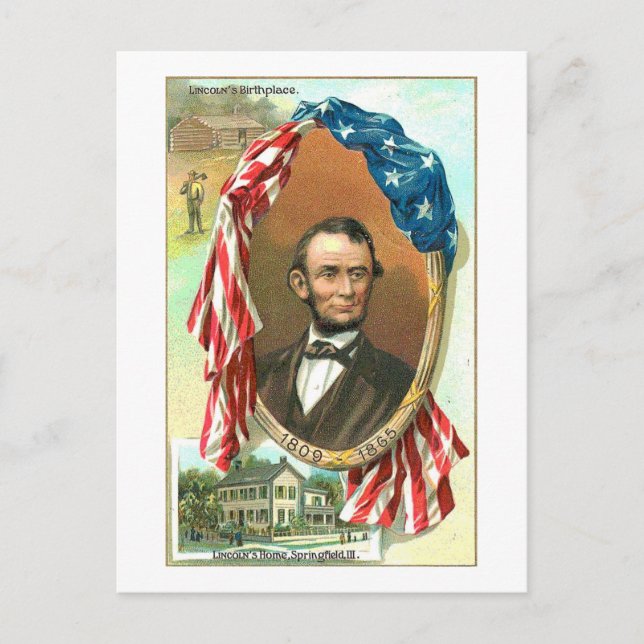 Postal Lugar de nacimiento de Lincoln (Anverso)