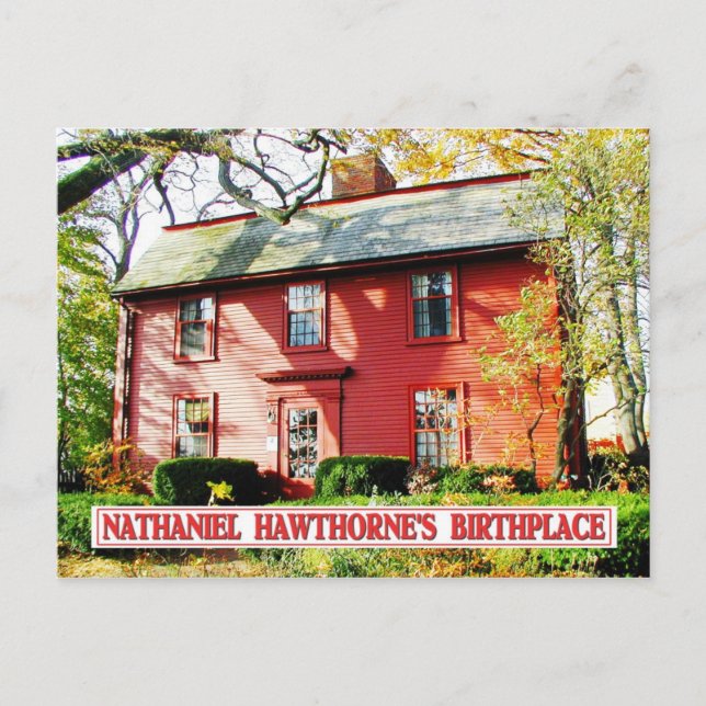 Postal Lugar de nacimiento de Nathaniel Hawthorne, Salem, (Anverso)