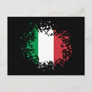 Postal Lugar de recuerdo de Italia, viaje con bandera ita