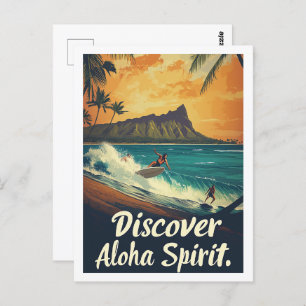 Postal Lugar de viaje famoso de Hawái