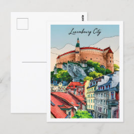 Postal Lugar de viaje famoso de la ciudad de Luxemburgo