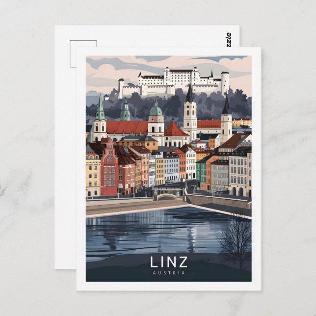 Postal Lugar de viaje famoso de Linz Austria (Anverso / Reverso)