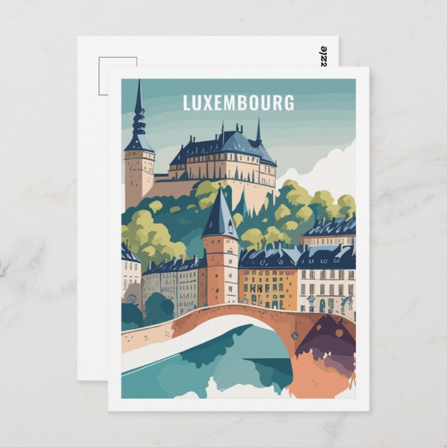 Postal Lugar de viaje famoso de Luxemburgo (Anverso / Reverso)