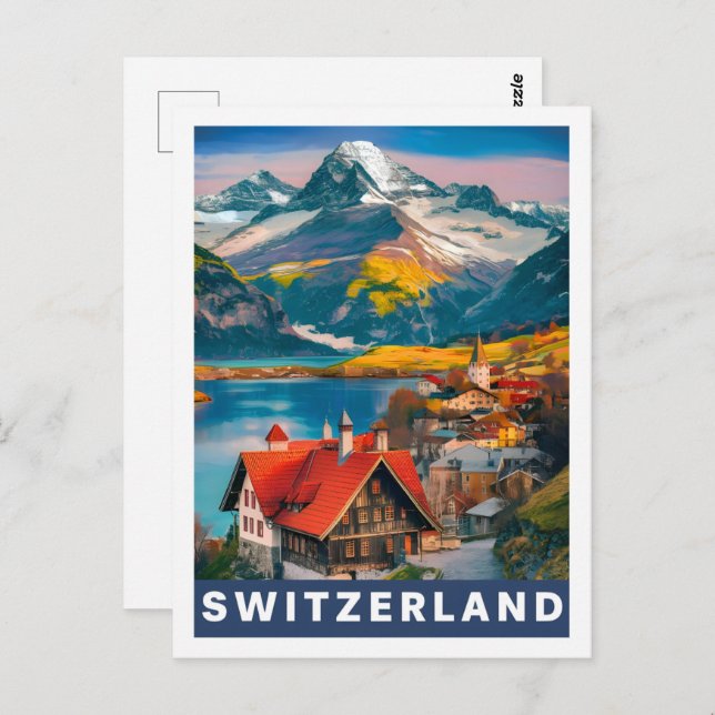 Postal Lugar de viaje famoso de Suiza (Anverso / Reverso)