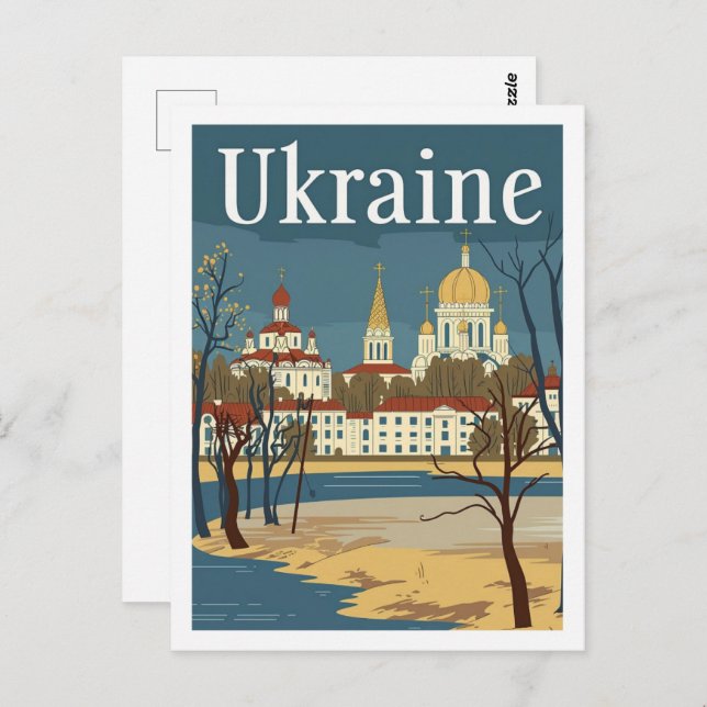 Postal Lugar de viaje famoso por la cosecha de Ucrania (Anverso / Reverso)