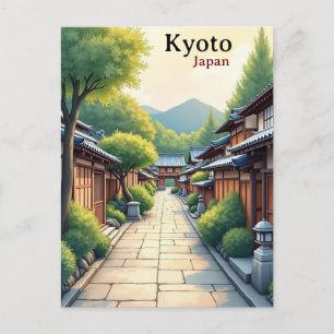 Postal Lugar de viaje famoso vintage Kyoto Japón