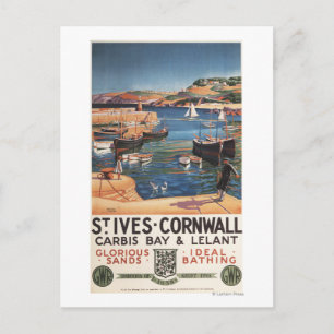 Postal Lugar del puerto con el ferrocarril Chica y Gulls