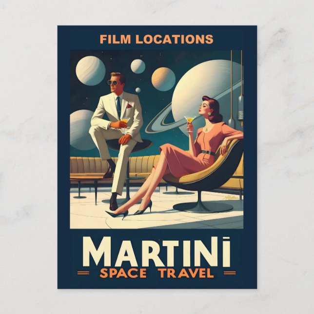 Postal Lugares de películas de Martini Space Travel Poste (Anverso)