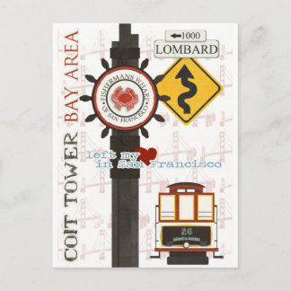 Postal Lugares de viaje de San Francisco