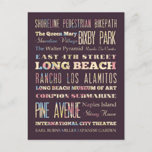 Postal Lugares famosos de Long Beach, California.