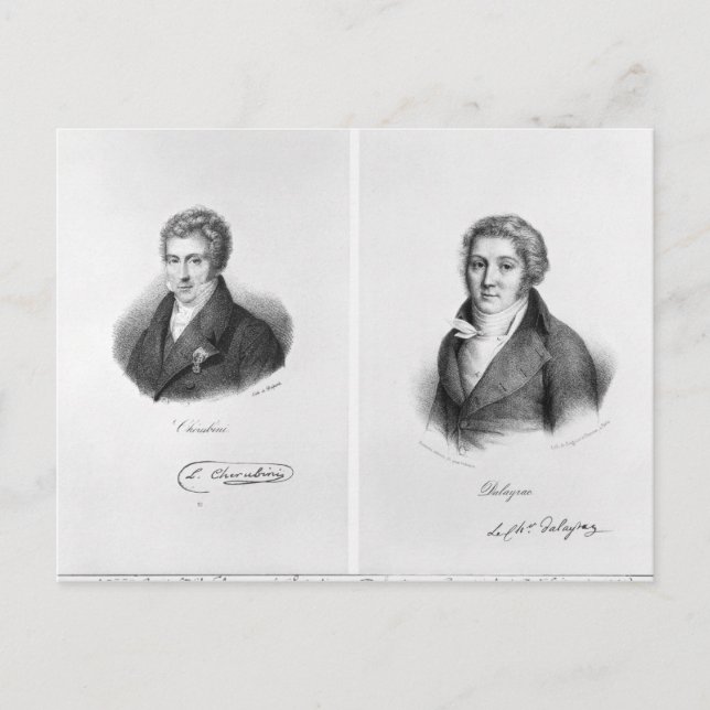 Postal Luigi Cherubini y Nicolas Marie Dalayrac (Anverso)