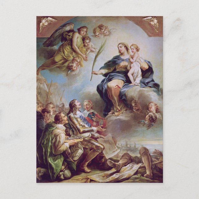 Postal Luis XIII Dedicando la Iglesia (Anverso)