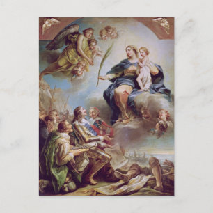 Postal Luis XIII Dedicando la Iglesia