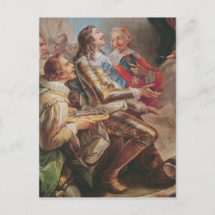 Postal Luis XIII dedicando la Iglesia de Notre-Dame