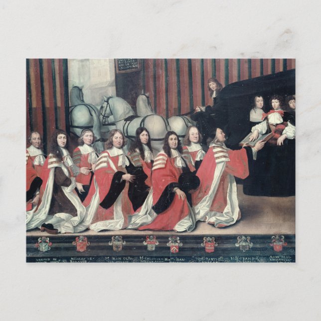 Postal Luis XIV recibido por los sheriffs en Toulouse (Anverso)