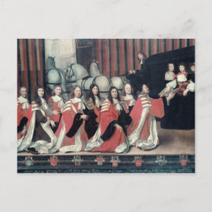 Postal Luis XIV recibido por los sheriffs en Toulouse