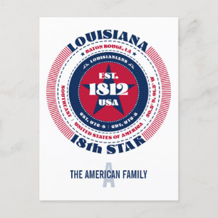 Postal Luisiana, Baton Rouge, LA, Patriótico, Monograma