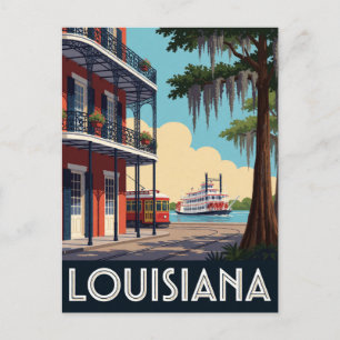 Postal Luisiana EE. UU. Nueva Orleans Cultura Bayou Viaje