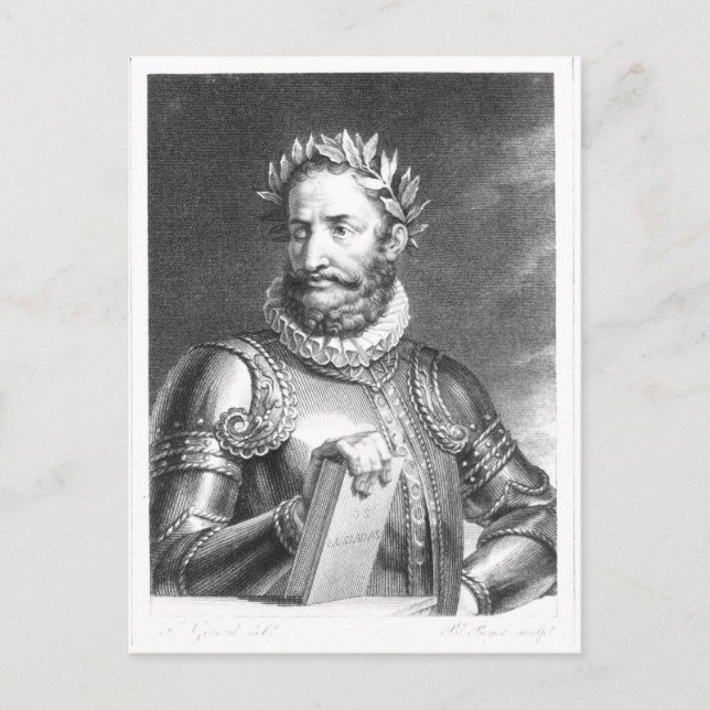 Postal Luiz Vaz de Camoes grabado por B. Roger (Anverso)