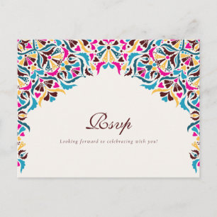 Postal Lujo Caprichoso Estilo Floral Marfil Frontera Boda
