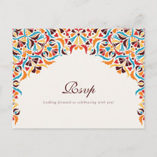 Postal Lujo Caprichoso Estilo Floral Marfil Frontera Boda