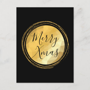 Postal Lujo de oro de caligrafía de Feliz Navidad