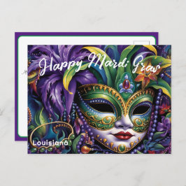 Postal 💚 💜 lujoso Mardi Gras