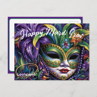 Postal 💚 💜 lujoso Mardi Gras