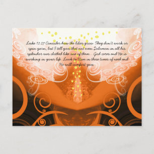 Postal Luke 12:27 Considerar cómo crecen las mentiras.