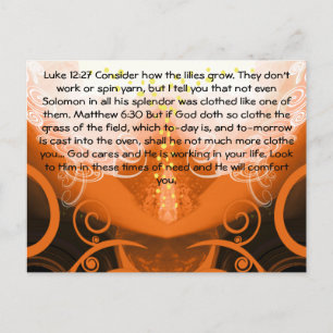 Postal Luke 12:27 Considerar cómo crecen las mentiras.