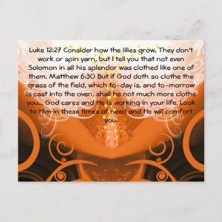 Postal Luke 12:27 Considerar cómo crecen las mentiras.